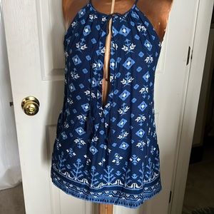 Womens Size Small Blue Sleeveless Hobo top